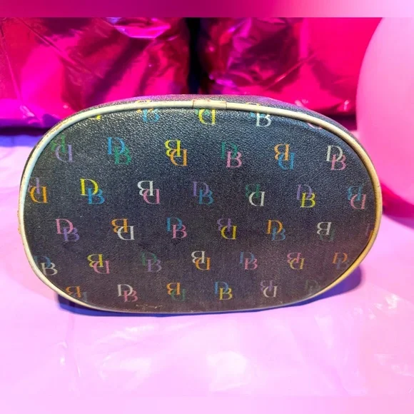 Dooney & Bourke Y2K vintage Monogram Small Hobo charcoal EUC callouts last 2 pic - Picture 5 of 14